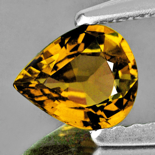 7.5x6.5 mm {0.97 cts} Pear AAA Fire Vivid Golden Yellow Tourmaline Natural {Flawless-VVS}