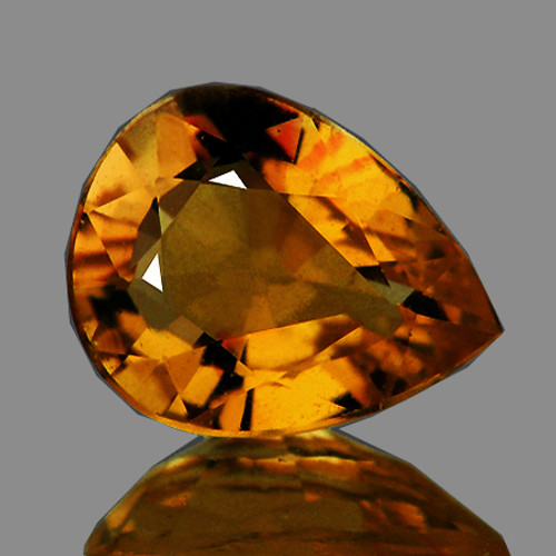 7x6 mm {0.79 cts} Pear AAA Fire Vivid Golden Yellow Tourmaline Natural {Flawless-VVS}