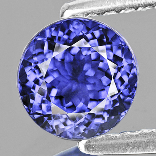 6.00 mm { 0.88 cts } Round ฺBrilliant Cut AAA Fire Natural AAA Purple Blue Tanzanite {Flawless-VVS1}