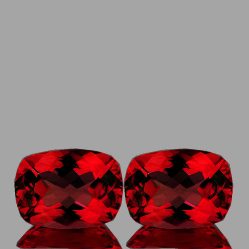 14x10 mm 2 pcs Cushion AAA Fire Natural Crimson Red Topaz {Flawless-VVS1}