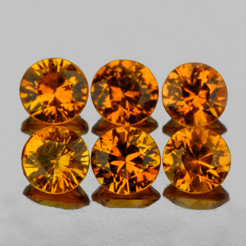 3.20 mm 6 pcs Round Diamond Cut AAA Fanta Orange Spessartite Garnet Natural {Flawless-VVS1}