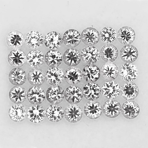 1.80 mm 35 pcs Round Brilliant Machine Cut AAA Diamond White Topaz Natural {Flawless-VVS1}--AAA Grade