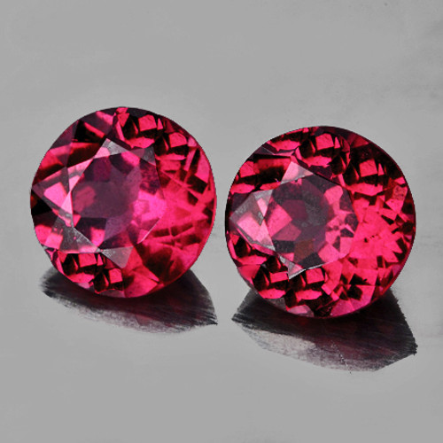 5.70 mm 2pcs Round AAA Fire Cherry Pink Red Rhodolite Garnet Natural {Flawless-VVS}