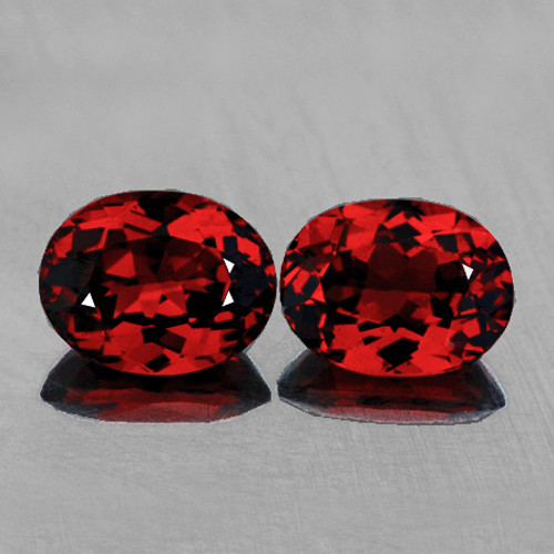 8x6 mm 2pcs Oval AAA Fire Natural Red Pink Rhodolite Garnet {Flawless-VVS}