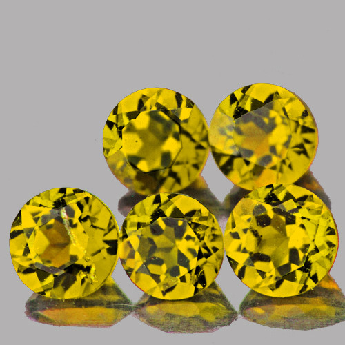 3.70 mm 5 pc Round AAA Fire Intense Golden Yellow Mali Garnet Natural {Flawless-VVS}--AAA Grade