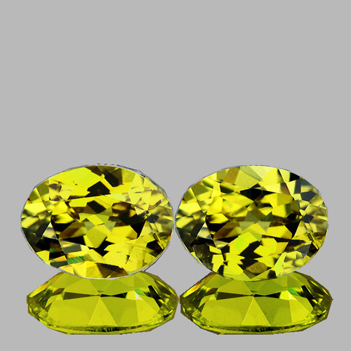 5.5x4 mm 2 pc Oval AAA Fire AAA Lemon Yellow Mali Garnet Natural {Flawless-VVS}--AAA Grade