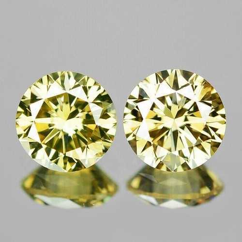 3.00 mm 2 pcs {0.22 cts} Round Diamond Cut AAA Fire Natural Yellow Diamond {VVS CLARITY}--AAA Grade