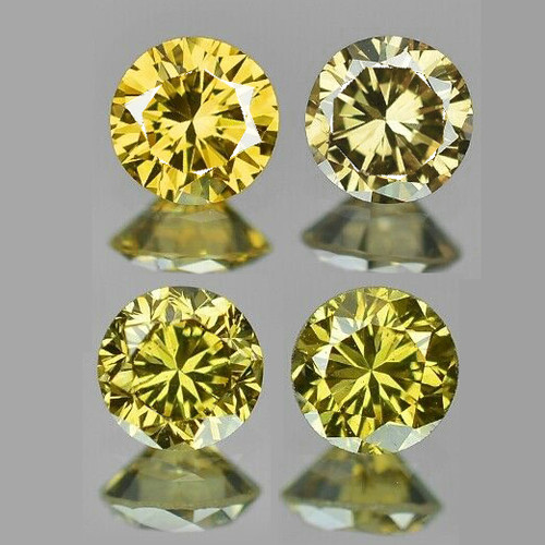 2.60 mm 4 pcs {0.34 cts} Round Diamond Cut AAA Fire Natural Mix Yellow Diamond {VVS CLARITY}--AAA Grade