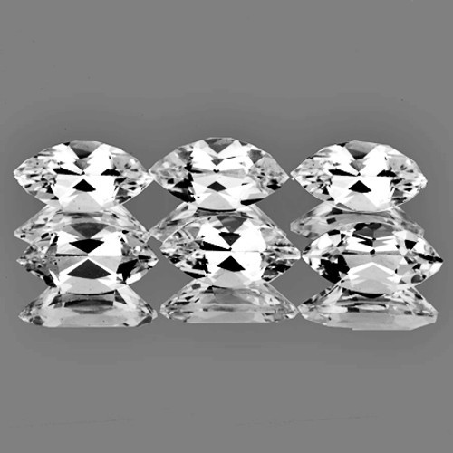 8x4 mm 6 pcs Marquise AAA Fire Natural Diamond White Topaz {Flawless-VVS1}