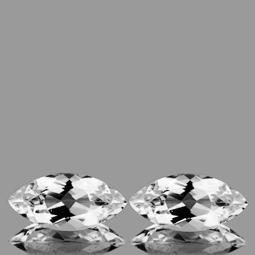 12x6 mm 2 pcs Marquise AAA Fire Natural Diamond White Topaz {Flawless-VVS1}