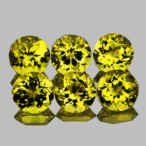 3.00 mm 6 pc Round AAA Fire Intense AAA Lemon Yellow Mali Garnet Natural {Flawless-VVS}--AAA Grade