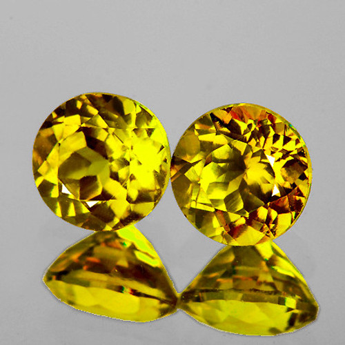 4.70 mm 2 pc Round AAA Fire Intense AAA Yellow Mali Garnet Natural {Flawless-VVS}--AAA Grade