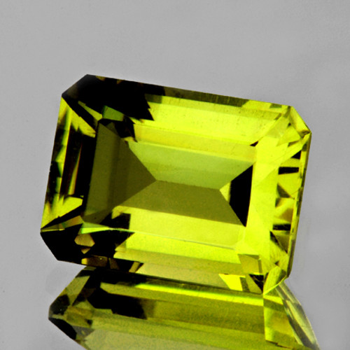 15x11 mm { 8.01 cts } Octagon AAA Fire Intense Green Gold Lemon Quartz Natural {Flawless-VVS}