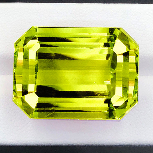 16x12 mm { 12.62 cts } Octagon AAA Fire Intense Green Gold Lemon Quartz Natural {Flawless-VVS}