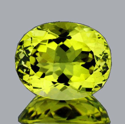 14.5x12 mm { 7.96 cts} Oval Brilliant Cut AAA Fire Natural Intense Green Gold Lemon Quartz {Flawless-VVS}