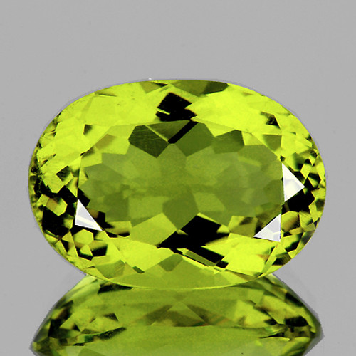 18x13 mm { 10.21 cts} Oval Brilliant Cut AAA Fire Intense Green Gold Lemon Quartz Natural {Flawless-VVS}