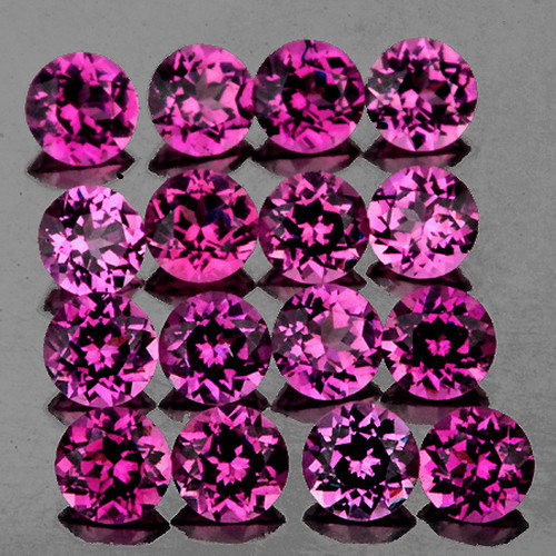 2.50 mm 30 pcs Round Brilliant Cut AAA Fire Natural Pinkish Purple Rhodolite Garnet {Flawless-VVS}
