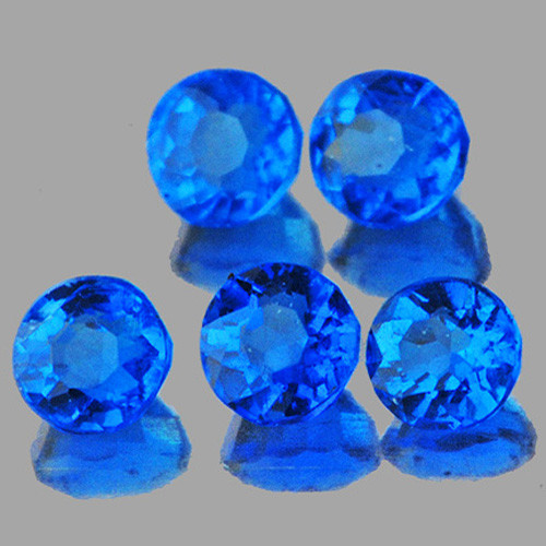 1.70 mm 5 pcs Round AAA Fire Intense AAA Blue Hauyne Natural {Flawless-VVS}