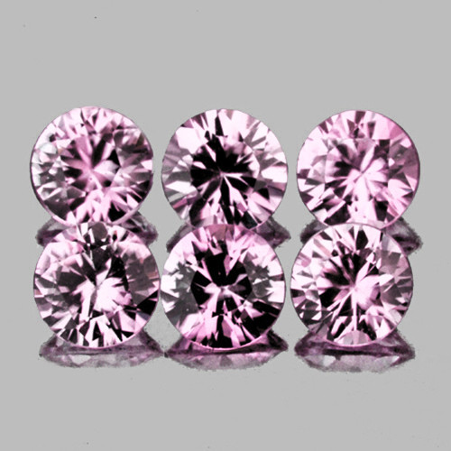 3.20 mm 6 pcs Round Brilliant Machine Cut Extreme Brilliancy Natural Pink Sapphire {Flawless-VVS}--AAA Grade