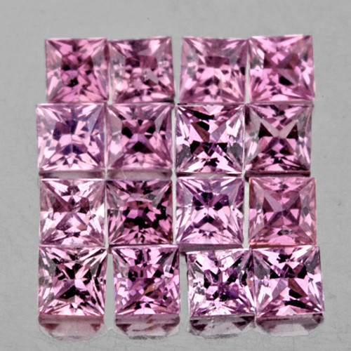 1.80 mm 25 pcs Square Princess Cut AAA Fire Natural Pink Sapphire {Flawless-VVS}