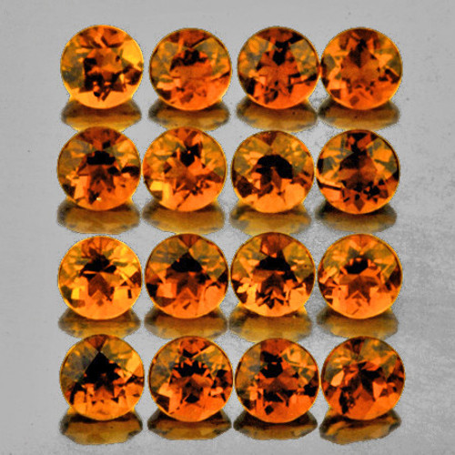 2.50 mm 50 pcs Round AAA Fire AAA Madeira Golden Orange Citrine Natural {Flawless-VVS1}