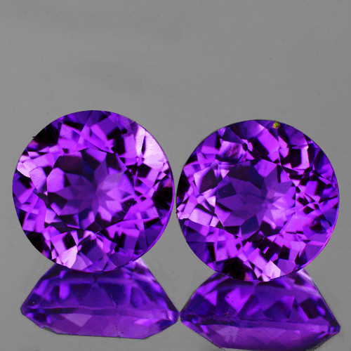 10.00 mm 2 pcs Round Best AAA Fire Intense Purple Amethyst Natural {Flawless-VVS1}