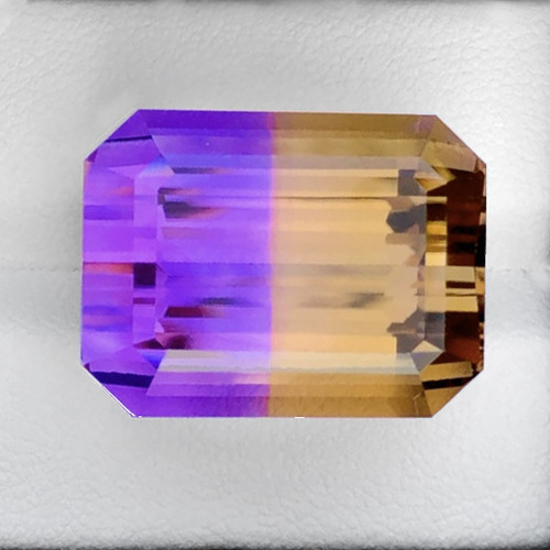 14x10 mm { 10.50 cts} Octagon Bi-Color 50/50 Split Yellow Purple Natural Bolivia Ametrine {Flawless-VVS1}--AAA Grade