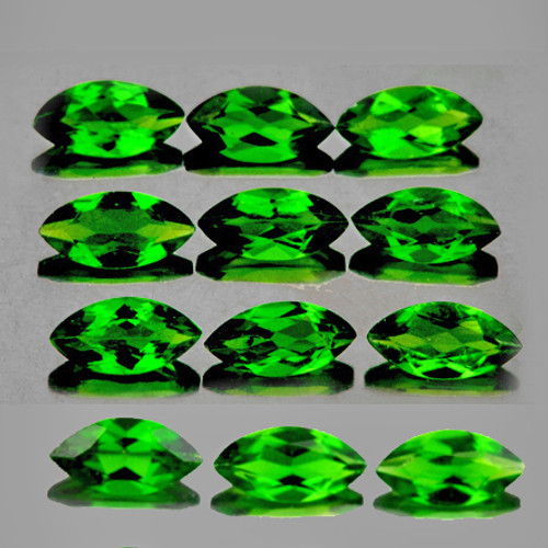 4x2 mm 12 pcs Marquise AAA Fire AAA Chrome Green Diopside Natural  {Flawless-VVS1}