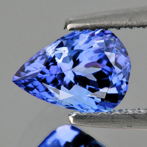 8x6 mm { 1.22 cts } Pear AAA Fire Top Blue Tanzanite Natural {Flawless-VVS1}--AAA Grade