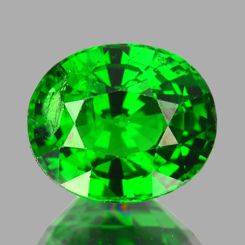 6.5x5.5 mm {0.93 cts} Oval AAA Fire Intense Chrome Green Tsavorite Garnet Natural (AAA Grade)