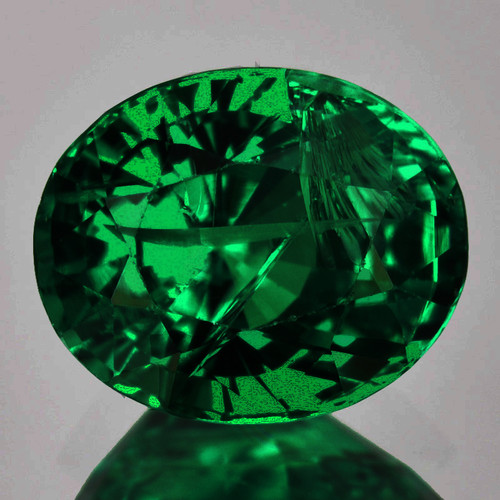 7x5.5 mm {1.18 cts} Oval AAA Fire Natural Emerald Green Tsavorite Garnet