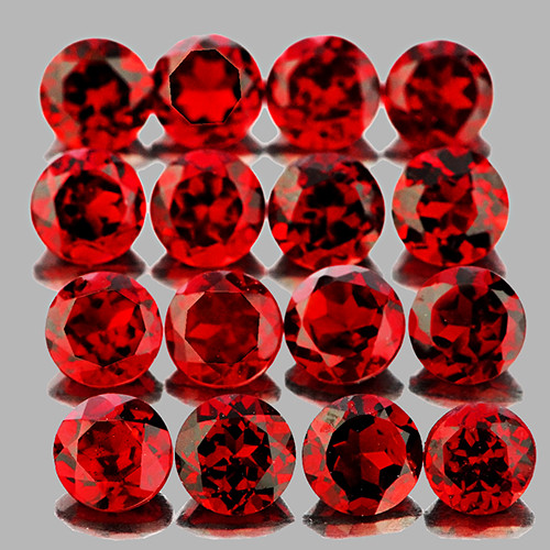 3.80 mm 16 pcs Round AAA Luster Natural Red Mozambique Garnet {Flawless-VVS}