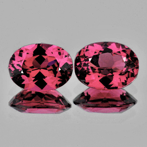 6.5x5 mm 2 pcs Oval AAA Fire Raspberry Orange Pink Rhodolite Garnet Natural {Flawless-VVS}