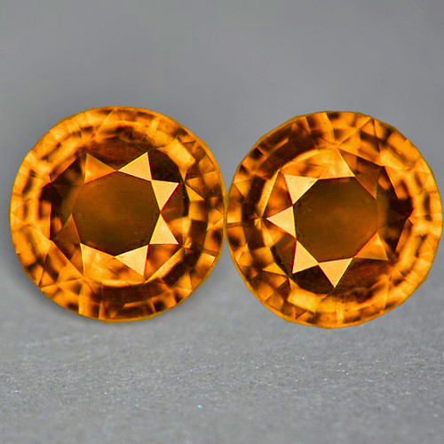 4.20 mm 2 pcs Round AAA Fire Natural Fanta Orange Spessartite Garnet { VVS }