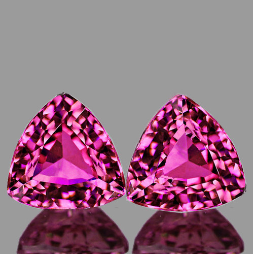 5.00 mm 2 pcs Trillion AAA Fire Intense Red Pink Sapphire Natural {Flawless-VVS}--AAA Grade