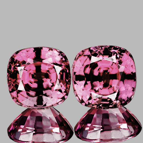 3.50 mm 2pcs Cushion AAA Fire Intense Pink Sapphire Natural {Flawless-VVS}--AAA Grade