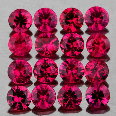 Pink Fire Ruby 1.80 mm 30 pcs Round Brilliant Cut AAA Fire Premium Pink Red Mogok Ruby ...