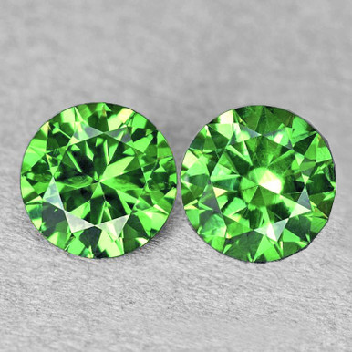 3.80 mm 2 pcs Round AAA Fire Intense Chrome Green Tsavorite Garnet