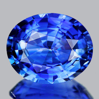 画材 Sapphire Genuine Fine 7x6 mm { 1.09 cts} Oval AAA Fire Intense Cornflower Blue Sapphire