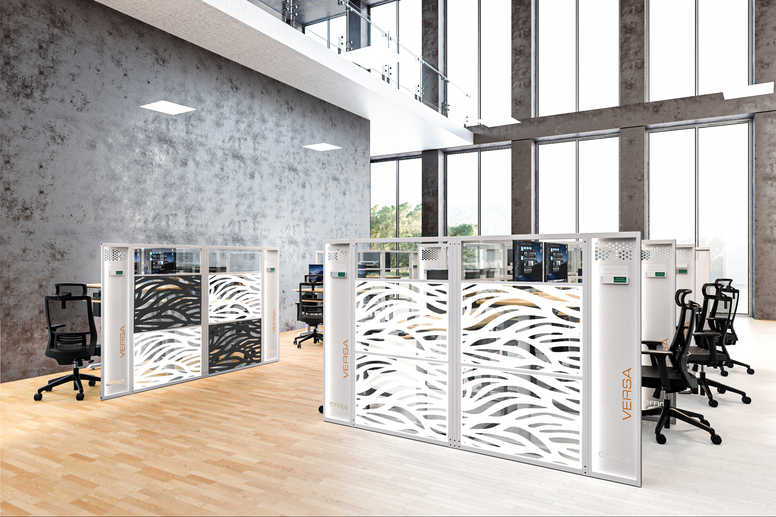 Q-Bee Cube T - Glass Office Cubicle 2 Persons - VersaDesk