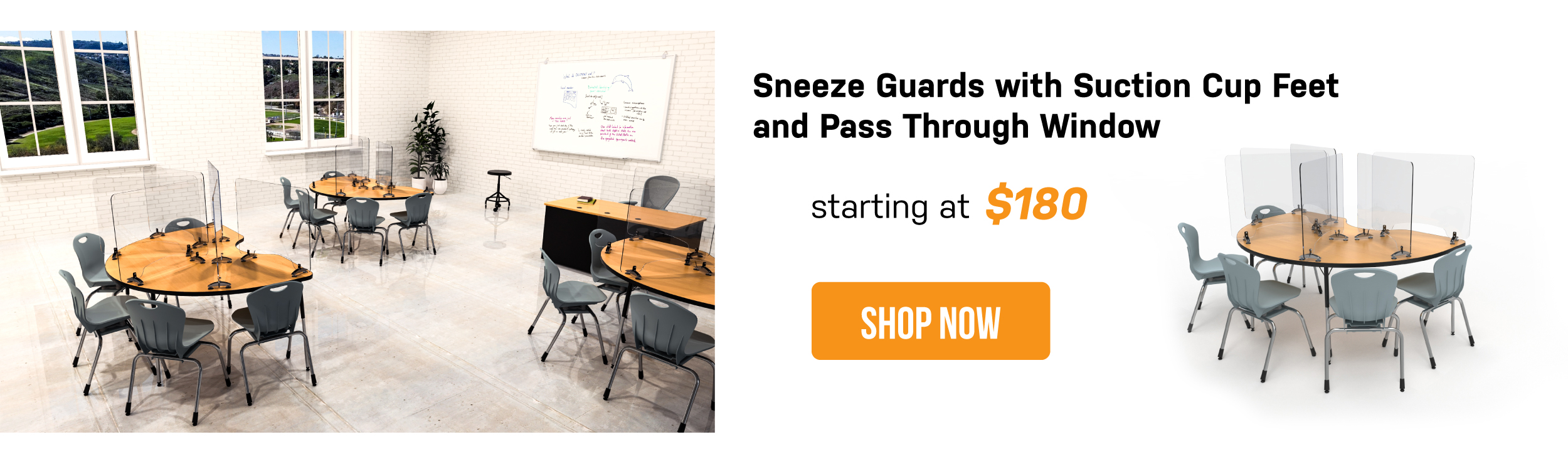 Shop Sneeze Guards with Suction Cup Feet and Pass Through Window