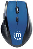 Manhattan Curve Wireless Mouse, Blue/Black, Adjustable DPI (800, 1200 or 1600dpi), 2.4Ghz (up to 10m), USB, Optical, Five Button with Scroll Wheel, USB micro receiver, 2x AAA batteries (included), Low friction base, Blister 105658