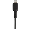 StarTech.com 30cm Durable USB A to Lightning Cable - Black USB Type A to Lightning Connector Charge & Sync Power Cord - Rugged w/Aramid Fiber - Apple MFI Certified - iPad Air iPhone 12 109088