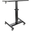 StarTech.com Mobile Standing Desk - Portable Sit Stand Ergonomic Height Adjustable Cart on Wheels - Rolling Computer/Laptop Workstation Table with Locking One-Touch Lift for Teacher/Student 109098