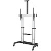 StarTech.com Mobile TV Stand - Heavy Duty TV Cart for 60-100" Display (100kg/220lb) - Height Adjustable Rolling Flat Screen Floor Standing on Wheels - Universal Television Mount w/Shelves 116222