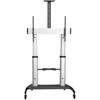 StarTech.com Mobile TV Stand - Heavy Duty TV Cart for 60-100" Display (100kg/220lb) - Height Adjustable Rolling Flat Screen Floor Standing on Wheels - Universal Television Mount w/Shelves 116222