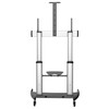 StarTech.com Mobile TV Stand - Heavy Duty TV Cart for 60-100" Display (100kg/220lb) - Height Adjustable Rolling Flat Screen Floor Standing on Wheels - Universal Television Mount w/Shelves 116222