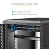 StarTech.com 2U Server Rack Shelf - Universal Rack Mount Cantilever Shelf for 19" Network Equipment Rack & Cabinet - Heavy Duty Steel – Weight Capacity 44lb/20kg - 16" Deep Tray, Black CABSHELF