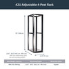 StarTech.com 42U Adjustable 4 Post Open Server Equipment Rack Cabinet 4POSTRACKBK