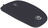 Manhattan Silhouette Sculpted Usb Wired Mouse, Black, 1000Dpi, Usb-A, Optical, Lightweight, Flat, Three Button With Scroll Wheel, Three Year Warranty, Blister 177658